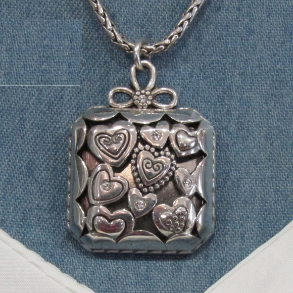 Brighton Jewelry - Brighton Silvertone Heart Butterfly Necklace